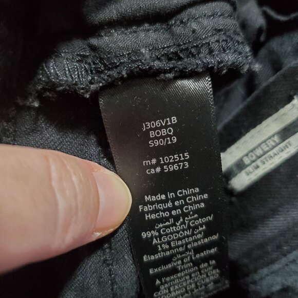 JOHN VARVATOS USA Bowery Slim Straight Leg Jeans Stretch Black Men's 34 x 31" - Picture 11 of 16